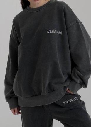 Костюм balenciaga двойка кофта свитшот и штаны со стразами1 фото