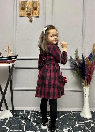 Платье для девочки с сумочкой плотной байкой8 фото