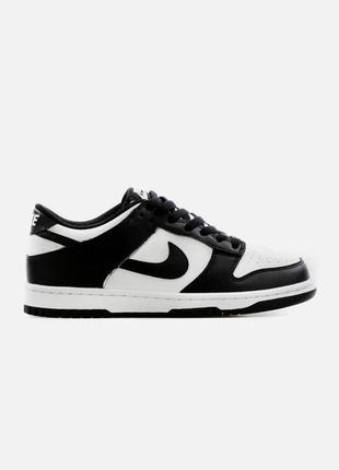 Nike dunk low retro white black (gs) cw1590-1001 фото