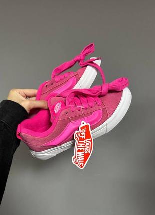 Женские кроссовки vans knu old skool acid pink premium1 фото