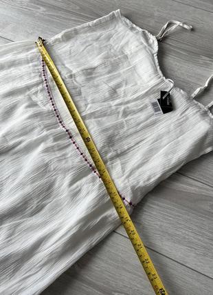 Белое длинное платье с вышивкой сарафан на бретелях коттоновый жатка сарафан в стиле бохо4 фото