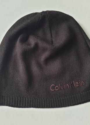 Длинный коричневый шарф сalvin klein