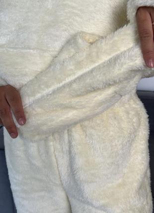 Теплая мягкая пижама тедди с худи 😍4 фото