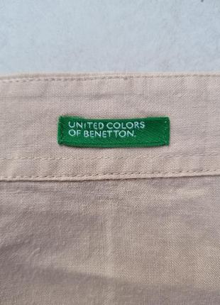 Рубашка льняная женская united colors of benetton беж2 фото