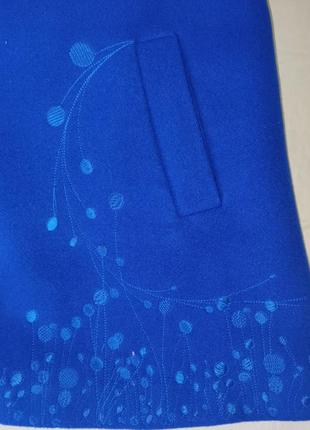 Женское синее пальто3 фото
