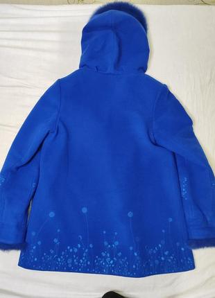 Женское синее пальто2 фото