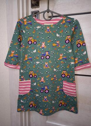 Красивое нарядное теплое платье утепленное платье туника с начесом с длинным рукавом 4-5 лет