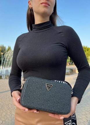 Женская сумка из эко-кожи  snapshot черного цвета молодежная, овая сумка через плечо
