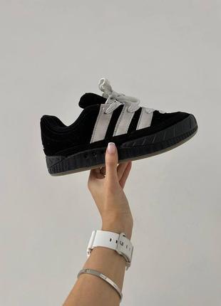 Adidas adimatic full black / white1 фото