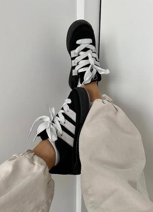 Adidas adimatic full black / white3 фото