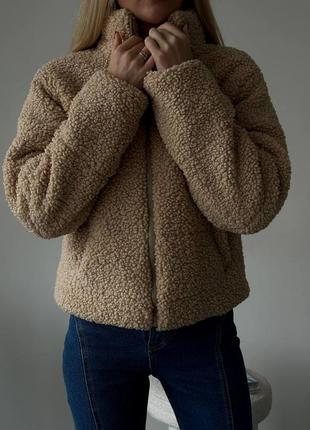 Куртка овчинка тедди меховая пуффер зимняя3 фото