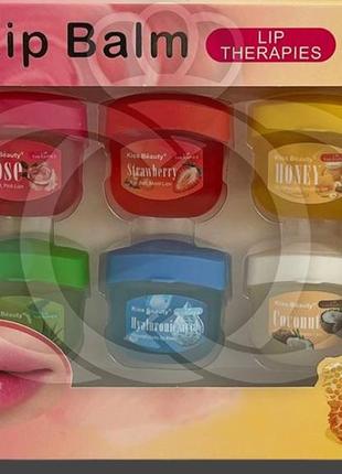 Набір бальзамів для губ lip balm 6*12 g