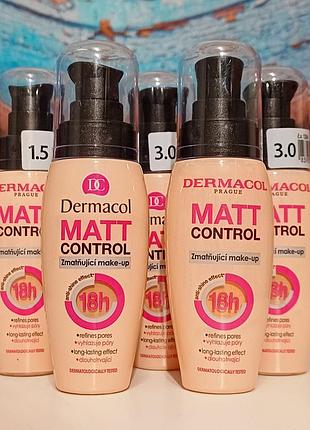 Матуючий тональний крем dermacol 18h matt control 30 мл 02-18h