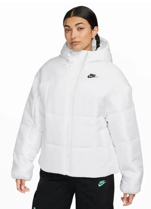 Куртка жіноча nike sportswear classic puffer therma-fit loose hooded jacket оригінал1 фото