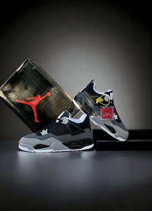 Мужские кроссовки кроссовки nike air jordan 4 black grey fur6 фото