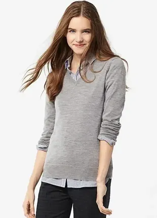 Джемпер uniqlo extra fine merino v neck1 фото