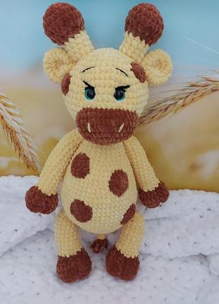 Плюшевий жираф м'яка іграшка 47 см жирафик в'язаний гачком10 фото