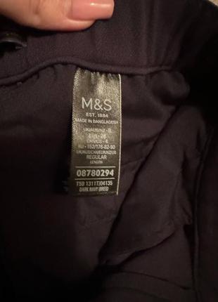 Женские классические темно синие строгие брюки marks & spencer7 фото