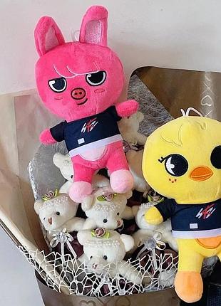 Набір 2 шт фелікс і чанбін stray kids серії skzoo м'яка іграшка стрей кідс bbokari бродячі діти свинка felix