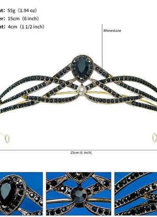 Корона на голову диадема для ребенка девочки черная маленькая