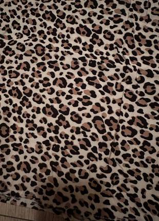 Леопардовая короткая  миди юбка9 фото