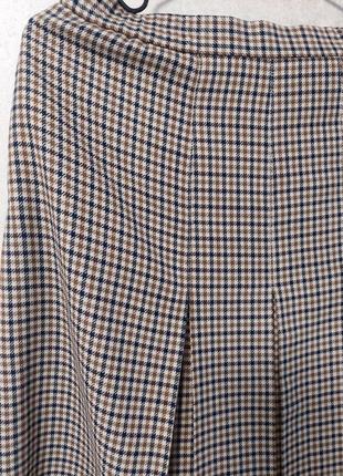 Винтажная шерстяная юбка миди 🔹принт гусиная лапка🔹 aquascutum(размер 36-38)4 фото