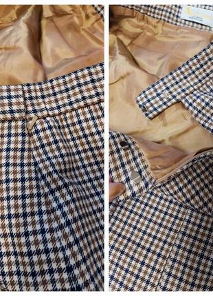 Винтажная шерстяная юбка миди 🔹принт гусиная лапка🔹 aquascutum(размер 36-38)9 фото