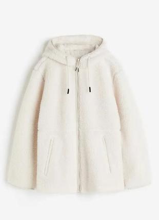 Куртка жіноча h&m hooded teddy fleece jacket