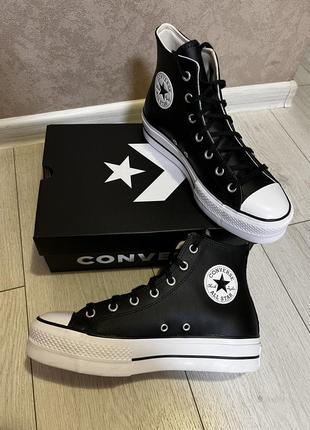 Кожаные кеды converse