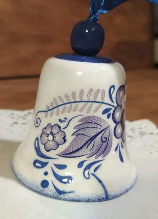 Колокольчик керамический коллекционный, елочная игрушка