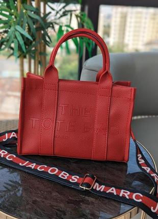 Сумка жіноча  шопер червоний  tote bag міні
