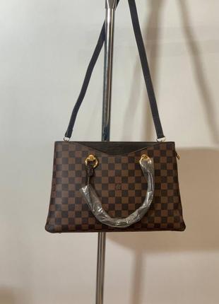 Шикарна вмістка жіноча сумка на два відділення дві ручки ремінець на плече луї вітон.     louis vuitton