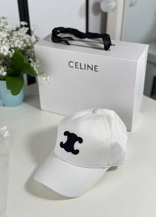 Кепка бейсболка белая брендовая в стиле celine