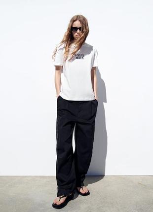 Хлопковая базовая, белоснежная футболка zara в размере с подойдет также на м