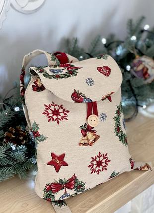 Рюкзачок детский новогодний гобеленовый для прогулок limaso6 фото