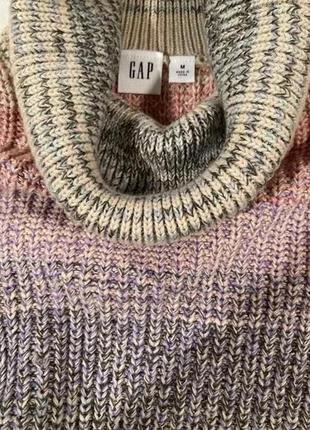 Меланжевий светр із горлом gap розмір м бавовняний оригінал5 фото