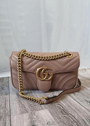 Шкіряна сумка в стилі gucci gg marmont