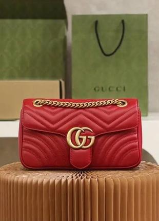 Шкіряна сумка в стилі gucci gg marmont