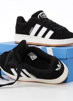 Кроссовки теплые на меху ❄adidas negro campus winter