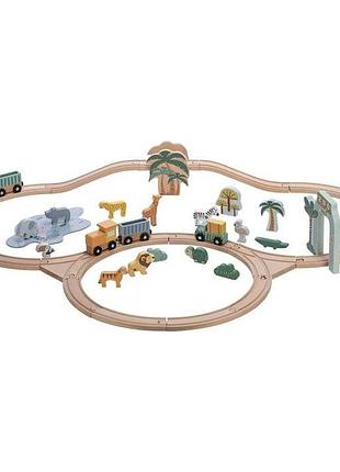 Деревянная железная дорога freeon с вагонами