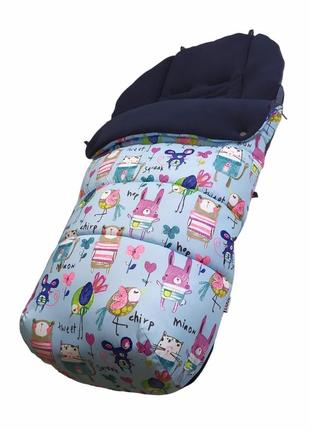Футмуф от mamalook до 3 лет. зимний чехол на ножки. зимний конверт в коляску, голубой,...