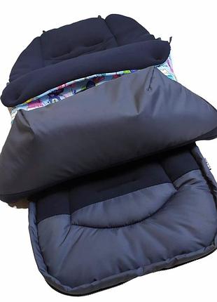 Футмуф от mamalook до 3 лет. зимний чехол на ножки. зимний конверт в коляску, голубой,...