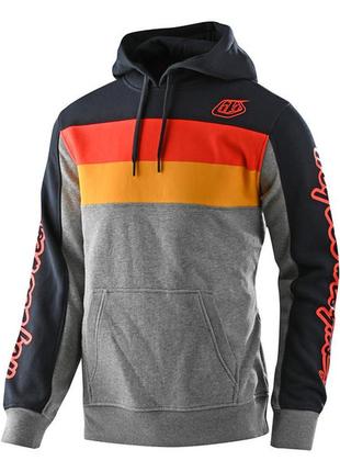 Худи tld block signature po hoodie [gray heather/orange] размер l, s, худі, чоловічий
