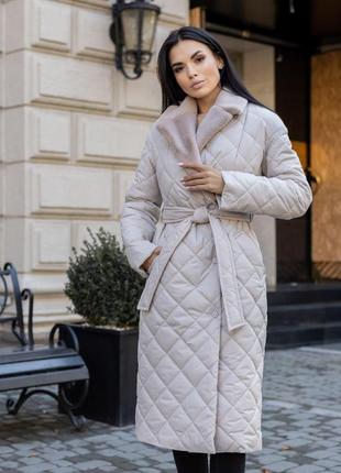 Зимове жіноче пальто стьобане з плащової тканини на синтепоні вибір кольорів | жіноче пальто зима модне і стильне3 фото