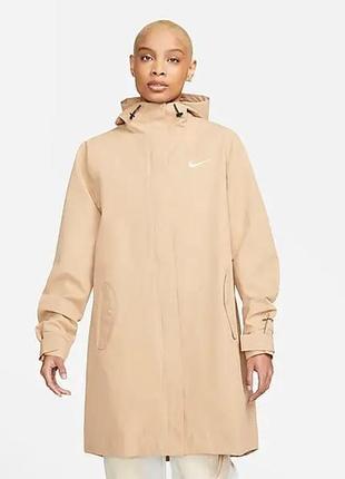 Куртка жіноча nike w nsw essntl sf wvn prka jkt beige (dm6245-200)1 фото