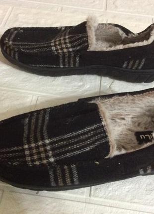 Тапочки мужские с задниками р.41 26см на меху kuailu