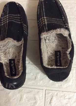 Тапочки мужские с задниками р.41 26см на меху kuailu
