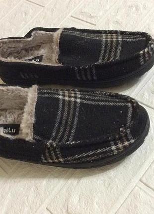 Тапочки мужские с задниками р.41 26см на меху kuailu