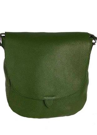 Жіноча шкіряна сумка vera pelle s0728 темно-зелений1 фото