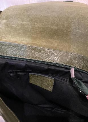 Жіноча шкіряна сумка vera pelle s0728 темно-зелений3 фото